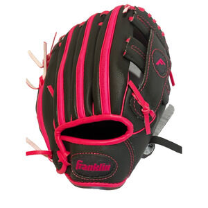 Girls Franklin‎ Inferno Baseball Glove 9.5 Black/Pink Right Hand formed glove